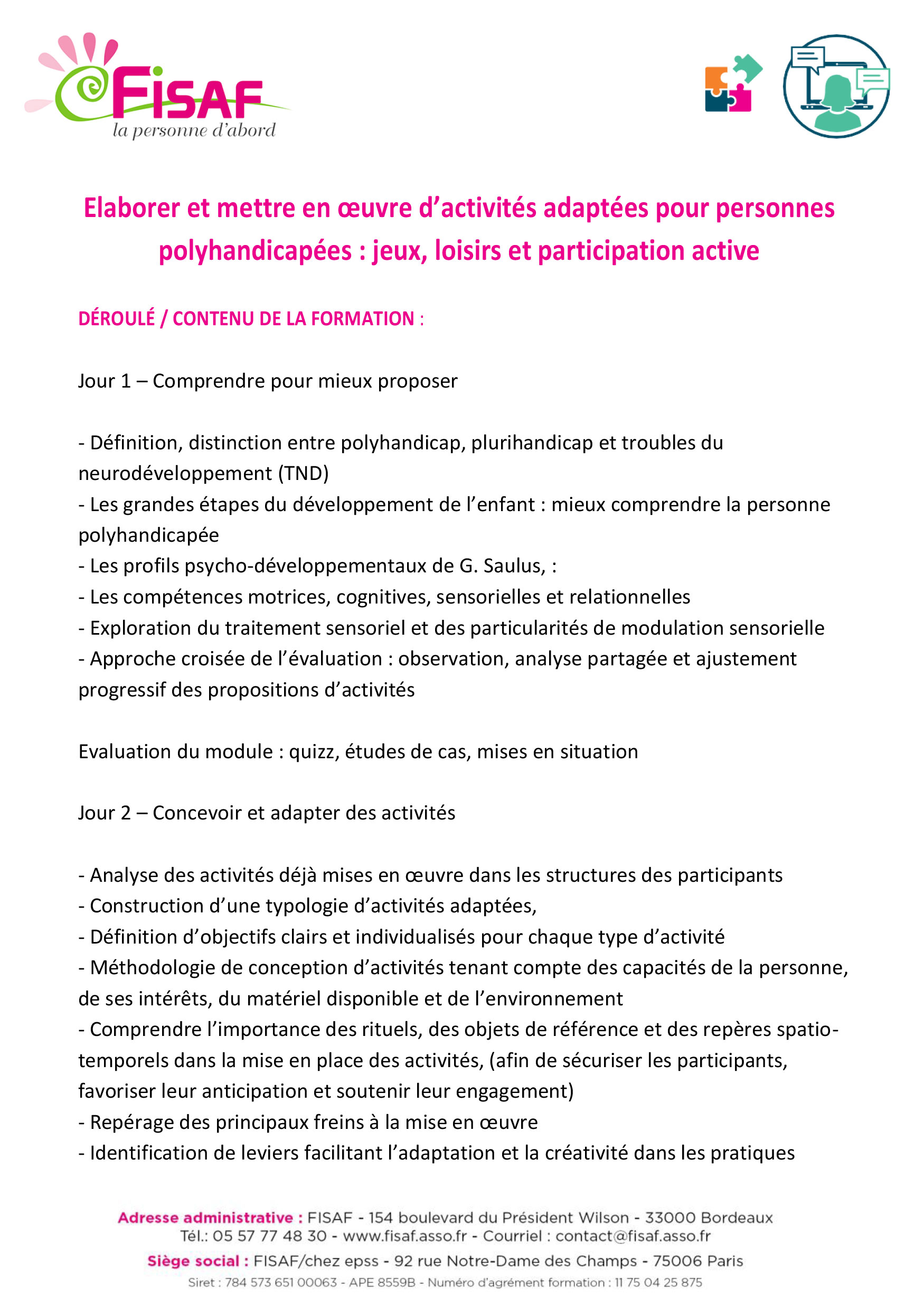 Elaborer et mettre en œuvre d’activités adaptées pour personnes polyhandicapées : jeux, loisirs et participation active